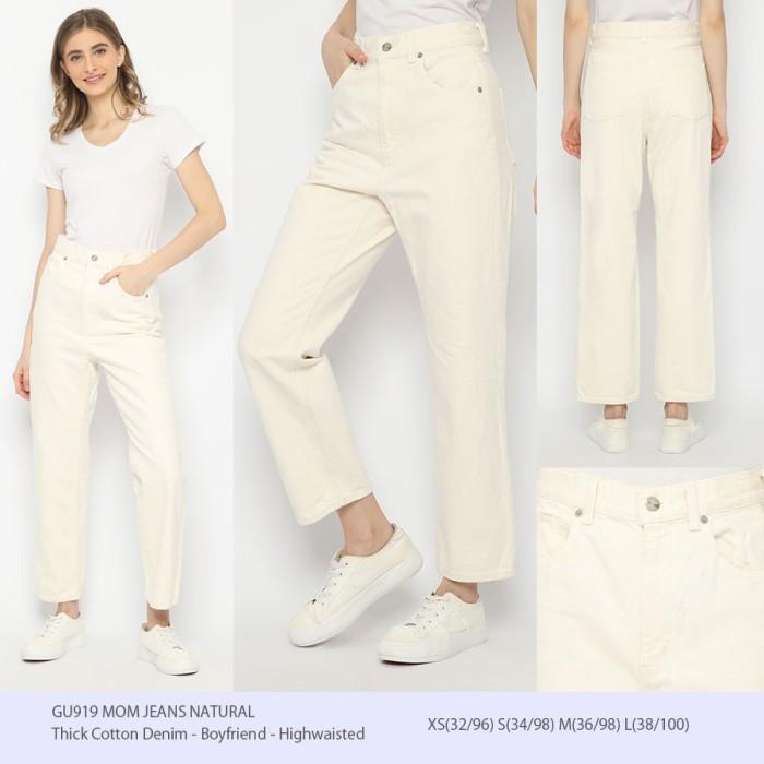 GU 919 BF MOM JEANS Celana Panjnag Wanita Branded