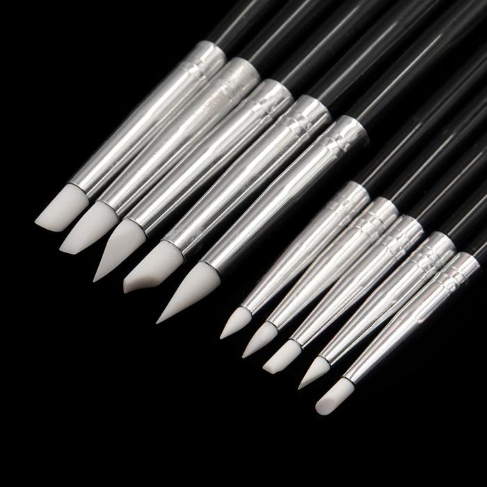 5pcs Dental Silicone Shaping Pen Dentist Sculpture Carving Tools Composite Tip Resin Teeth Brush M/S