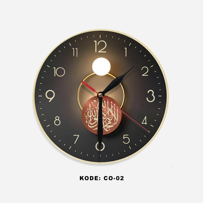Jam Dinding 3D Lampu Wall Clock Dekorasi Vintage Ruang Kamar Minimalis Walldecor Hiasan Kaligrafi Ae