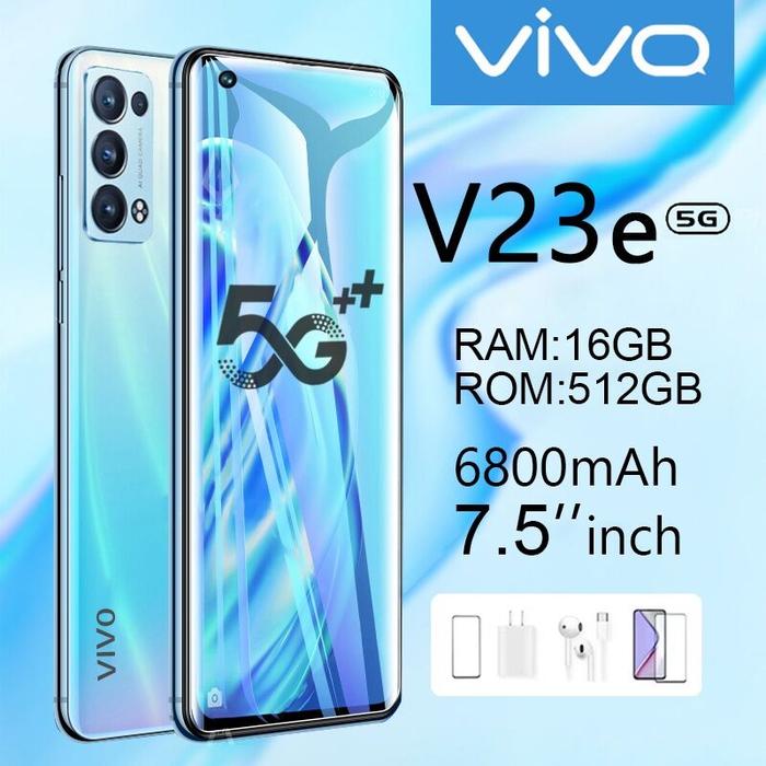 【】V23e Hp murah Smartphone cuci gudang 7.5Inci 90Hz 5G 16/512GB Hp asli Murah Ponsel Dual Card And