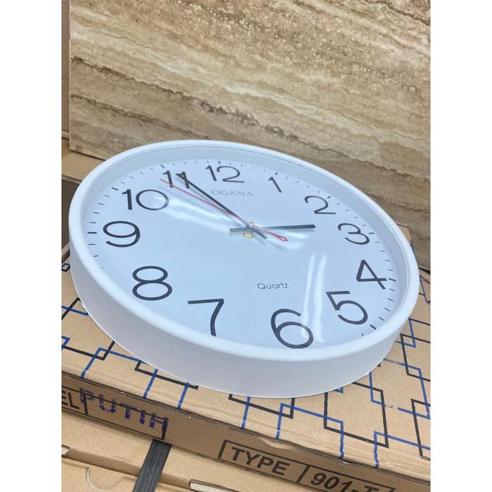 Jam Dinding Putih Polos Diameter 30 Cm – Jam OGANA / Jam Dinding BESAR Jam Dinding Quartz Hiasan Din