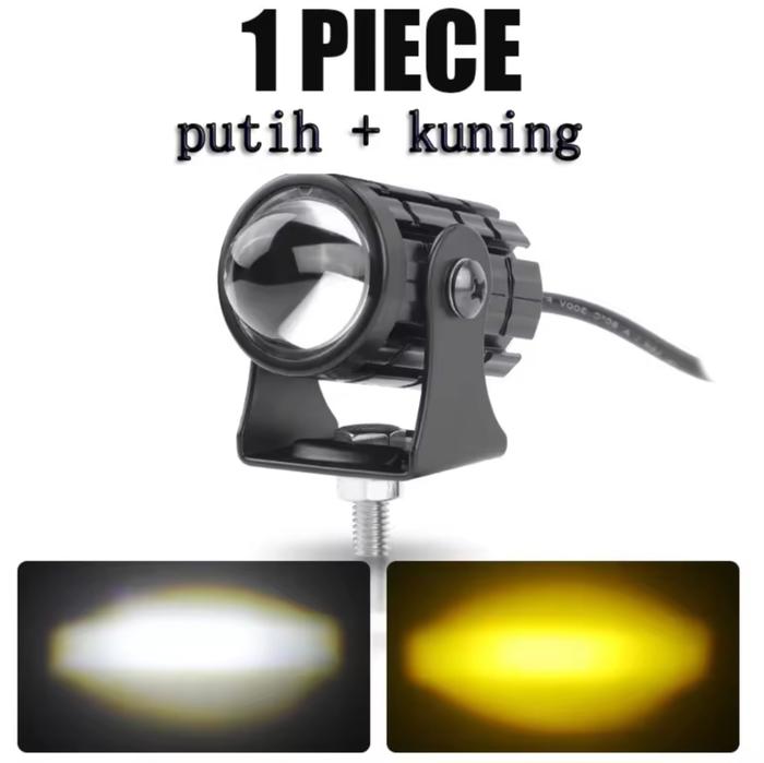 Lampu Tembak Laser LED D2 Mini 2 Warna Putih Kuning High Low Waterproof  Motorcycle and Car