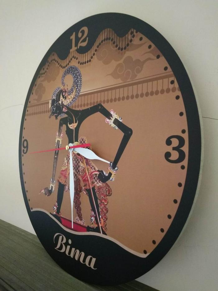 Jam Dinding Wayang Bima super keren 30cm