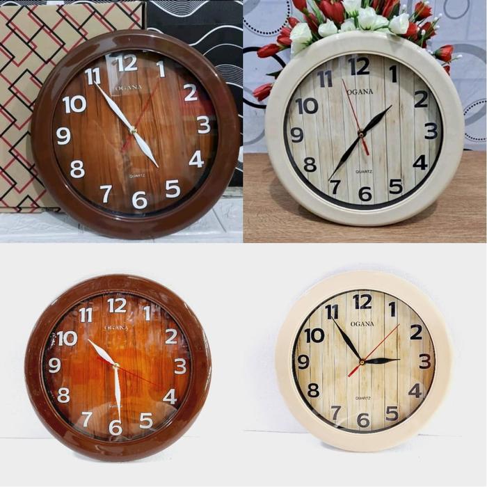 Jam Dinding OGANA WOOD 8888 Polos / jam dinding motif kayu // jam dinding minimalis // jam dinding t