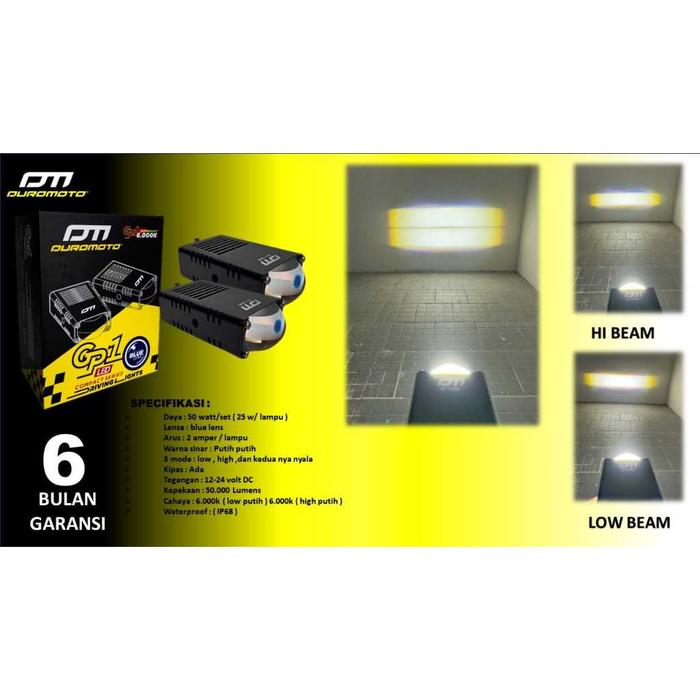 Duromoto GP1 GP 1 Lampu Foglamp LED Motor Adventure Grill Mobil Blue Lens