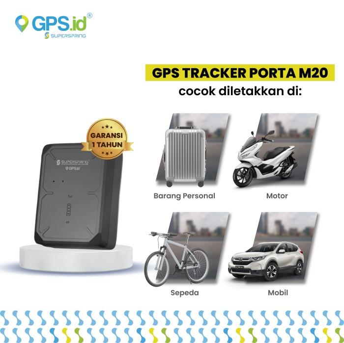 GPS Tracker Portable SUPERSPRING M-20, Pelacak Kendaraan/container