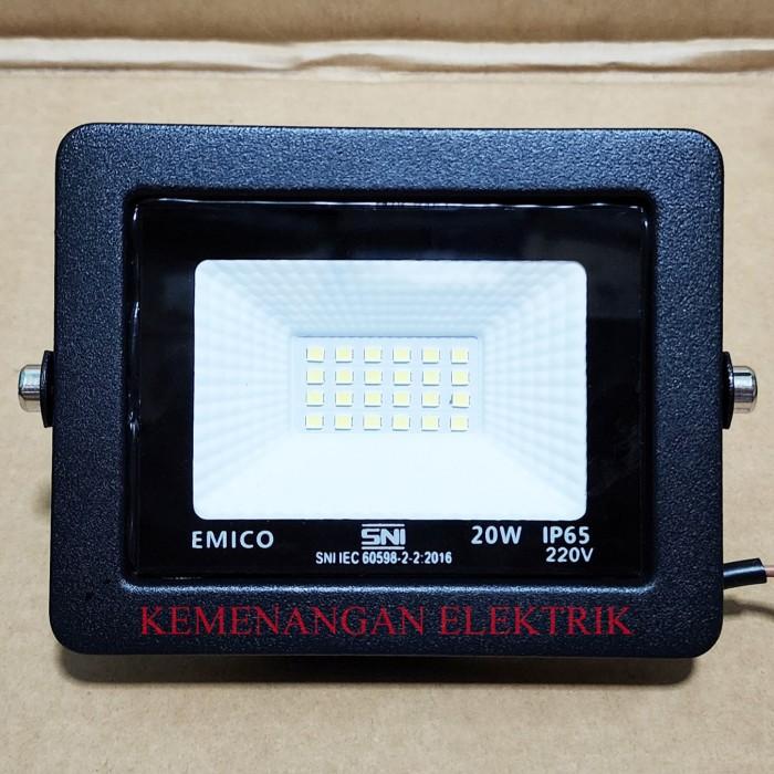 EMICO LAMPU SOROT LED 20W LED FLOOD LIGHT 20 WATT LED TEMBAK OUTDOOR