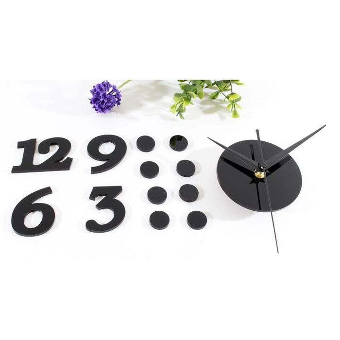 Jam Dinding Sticker Tempel Dekorasi dinding Motif Tempel Tembok 3D Huruf Angka Wall Clock Diameter