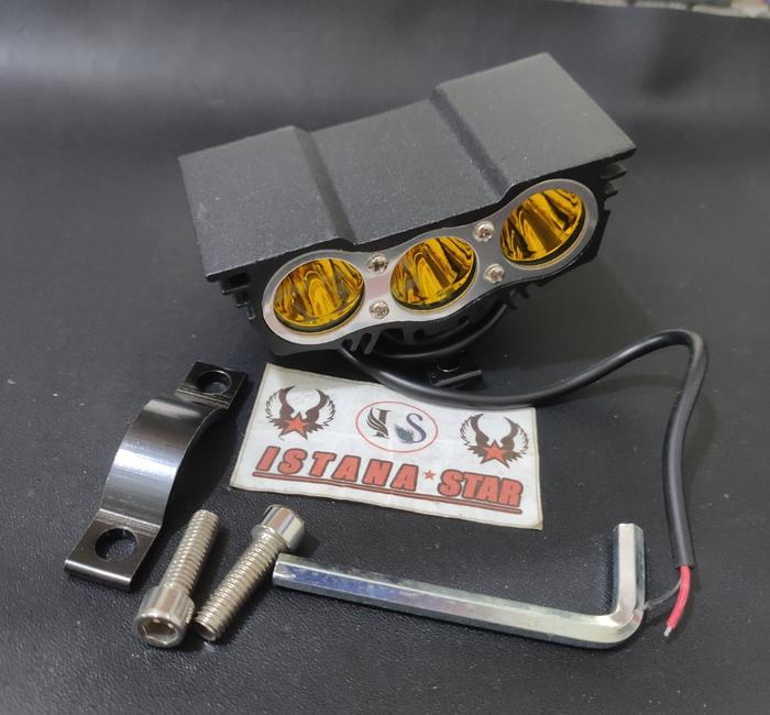 Lampu Tembak Motor - Lampu Sorot LED 3 Mata OWL Universal