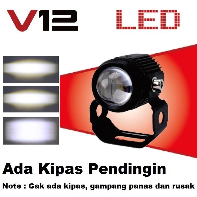 Lampu Tembak Sorot LASER GUN LED V12 D2 D3 Mobil Motor 20Watt 2 Warna Putih Kuning Mini 20 Watt 20W