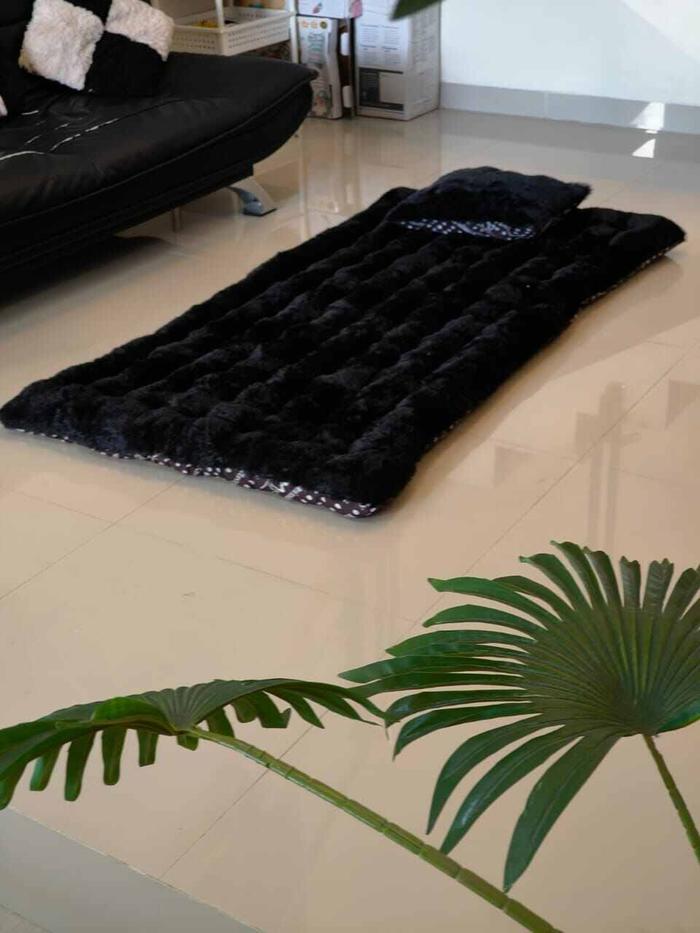 kasur gender tebal plus 1 bantal kasur lantai kasur bulu tebal super lembut tebal ukuran 180x100cm