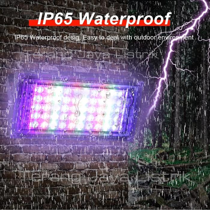 LAMPU SOROT RGB + REMOT 50 WATT WARNA WARNI WATERPROOF/ LAMPU SOROT TAMAN WARNA WARNI OUTDOOR