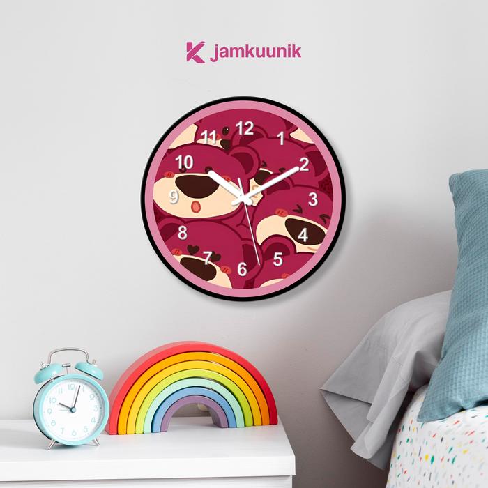 Jam Dinding Ukir Karakter Kartun Lotso Lucu Dekorasi Kamar Unik