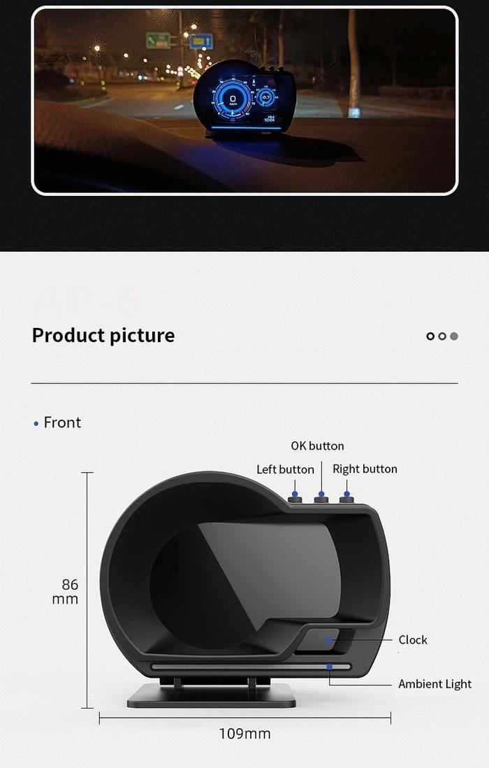Manlubao P6 OBD+GPS Dual System Head Up Display Car HUD Gauge Digital obd2 meter Car Speedometer Wat