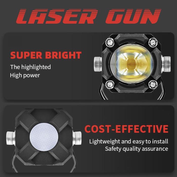 Lampu Tembak Sorot Laser Gun LED D2 Kotak Mobil Motor Sorot Lasergun 20Watt 2 Warna Putih Kuning Min