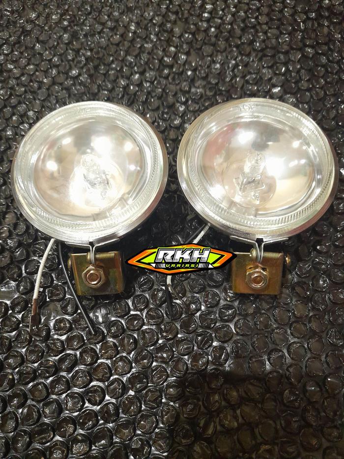 lampu tembak sorot kabut bulat motor atau mobil foglamp kabut bulat kuning dan putih 1pcs