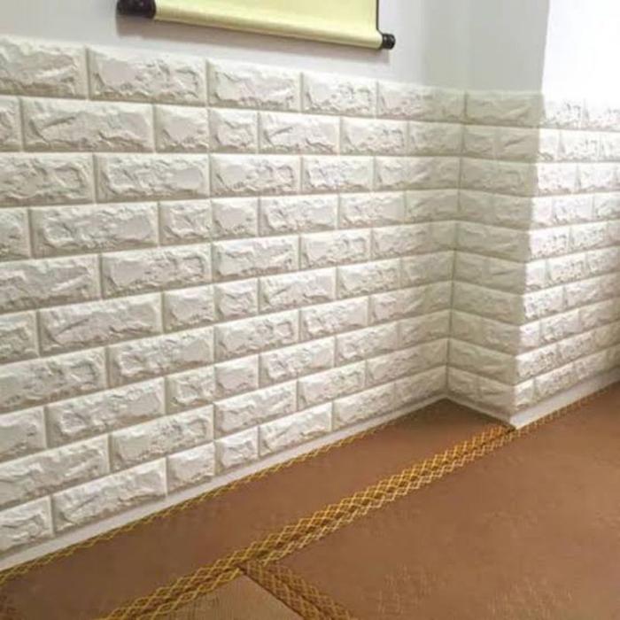 DISKON !! PAKET 10 LEMBAR Wallpaper Brickfoam Bata 3D Foam 38x 70cm Timbul Brickfoam wallpaper stike