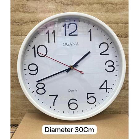 Jam Dinding Tebal Besar OGANA – Diameter 32CM / Jam Dinding Putih Polos Besar Jam Dinding Bulat Jam