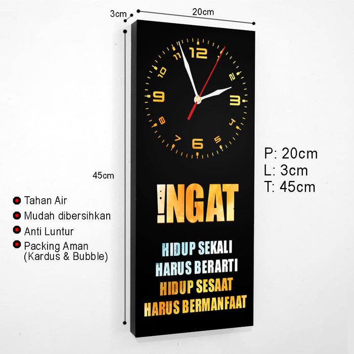 Jam Dinding Unik Tempel Tembok Quotes Kata Motivasi Hidup Hanya Sekali
