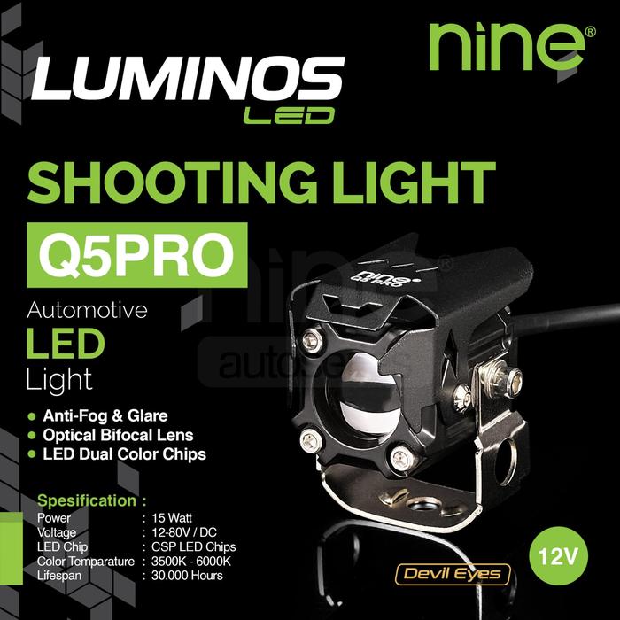 LAMPU LED TEMBAK SOROT LASER 2 WARNA ORIGINAL LUMINOS Q5 PRO DEVIL