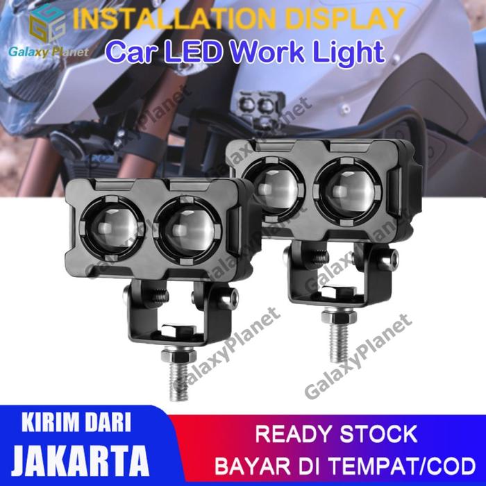 Dikirim Dari Jakarta 2PCS Lampu Tembak Sorot LED Laser 2 Mata / Lampu Tembak Laser SQL OWL 2 Mata La