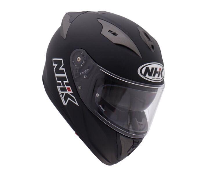 Helm full face nhk gp prime solid black matt original terlaris