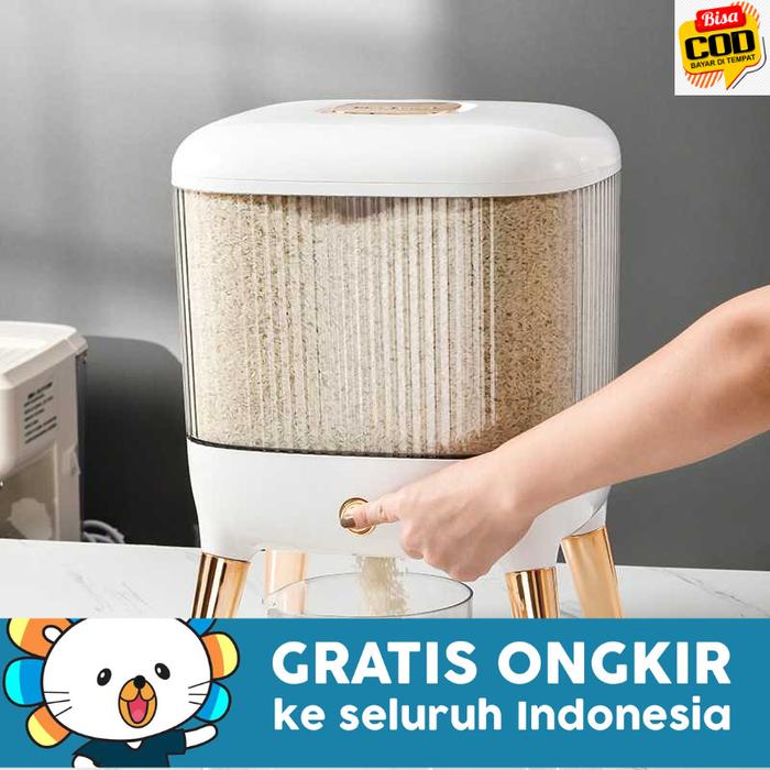 Tempat Beras 10 Kilo DEMANKE  Dispenser Rice Box Container Insect Proof 10kg - DK32