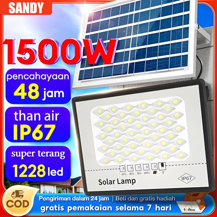 【Garansi 30 tahun】lampu taman tenaga surya 2500W lampu sorot LED 0 biaya listrik tahan air luar ruan