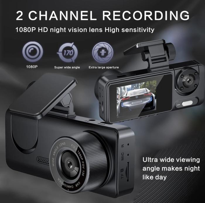 kamera mobil 2K wifi dual camera IPS 3inch dvr gps dashcam S16