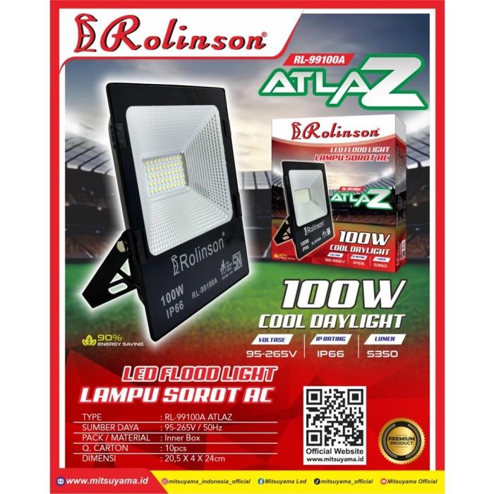 Lampu Sorot LED 100W  100 WATT ROLINSON Putih IP66 Lampu Tembak Flood Light