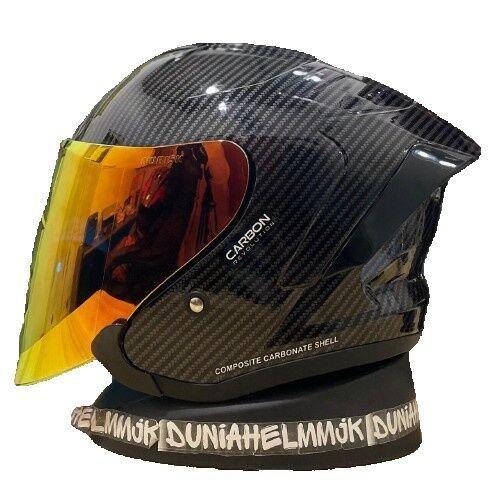 Helm JS Armor Carbon Half Face MURAH GRATIS kyoto elsico kairoz gt bogo chips nazi flat r tt course