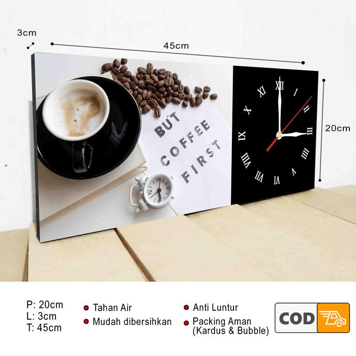 JAM DINDING KOPI COFFEE UNIK HIASAN DINDING KATA-KATA QUOTES MOTIVASI HIASAN KAFE PAJANGAN RUMAH MIN