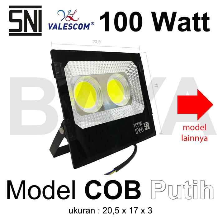 lampu led sorot / tembak / floodlight / outdoor / lapangan COB SMD super terang jarak jauh 100w 100 