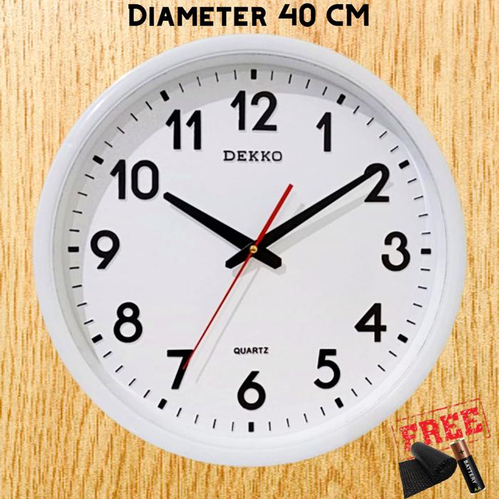Jam Dinding Besar Jumbo 40cm Elegant Aesthetic Minimalis Putih Hitam Chrome Gold Silver Dekko 380