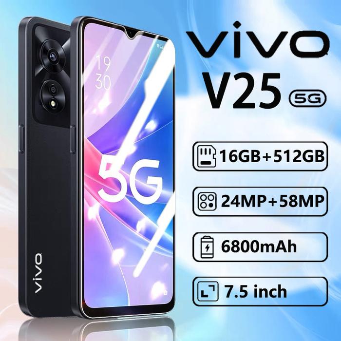 【Cuci gudang 】VIV0 Hp V25, Hp Murah 2024 Android, Hp Murah Terbaru si, Hp Baru 12GB+512GB, Hp Termur