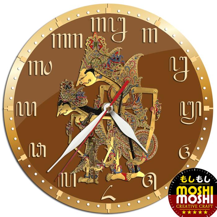 Jam dinding Wayang Rama Shinta Aksara Jawa