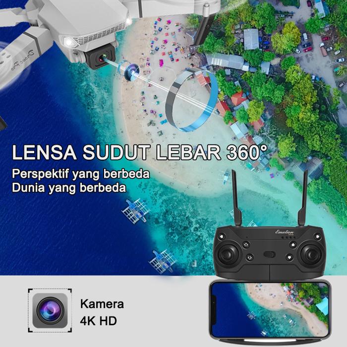 Kembali pada 800000km FORBA drone kamera jarak jauh E88 PRO 8K high-definition dual kamera 3 baterai