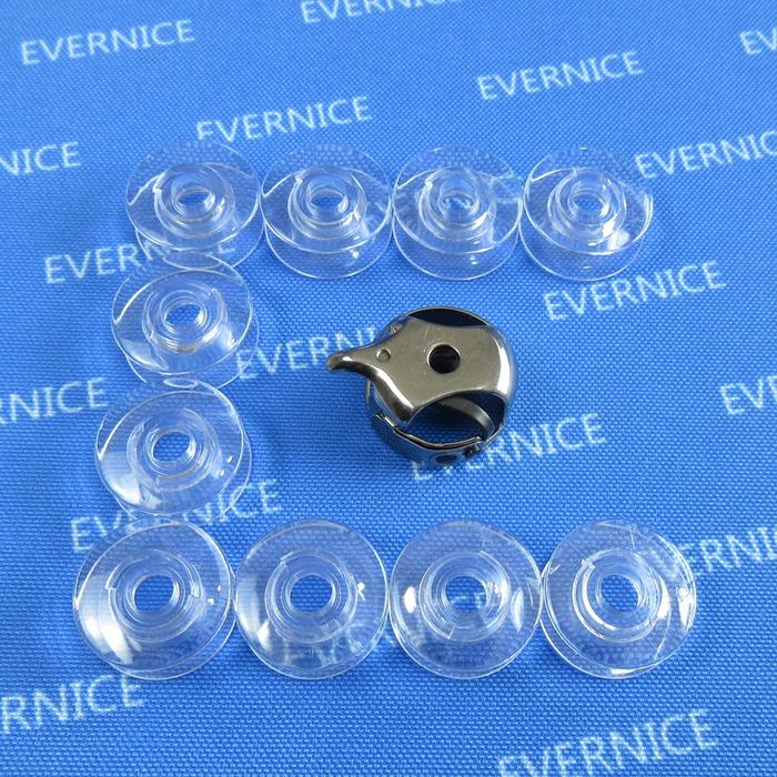 BOBBIN CASE+10 BOBBINS for Husqvarna Viking 185 190 19E 2000 21 21E 3000 Series 3230 3300 3310