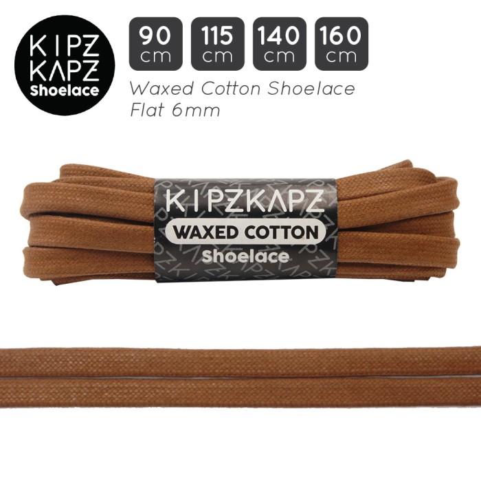 KIPZKAPZ W6 BROWN 90CM 115CM 140CM 160CM - WAXED COTTON FLAT SHOELACE