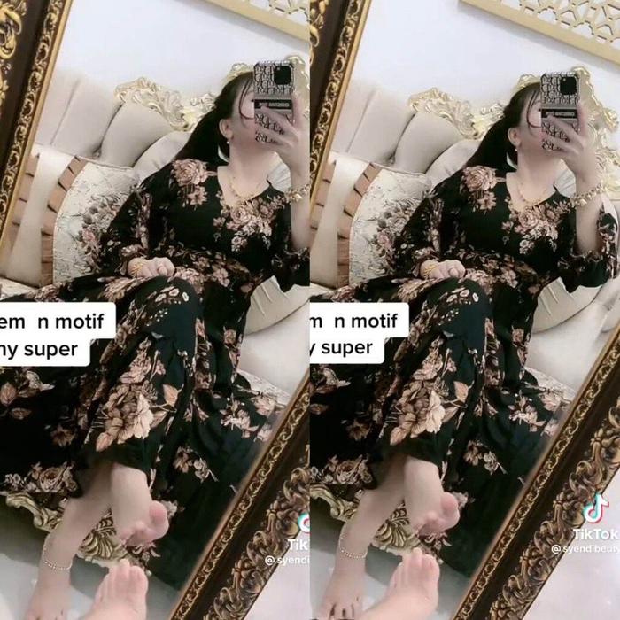 GAMIS CASANDRA / GAMIS RAYON BALI MOTIF BUNGA CASANDRA