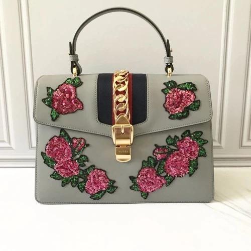GUCCI Sylvie Floral Top Handle Bag | Tas Wanita Gucci
