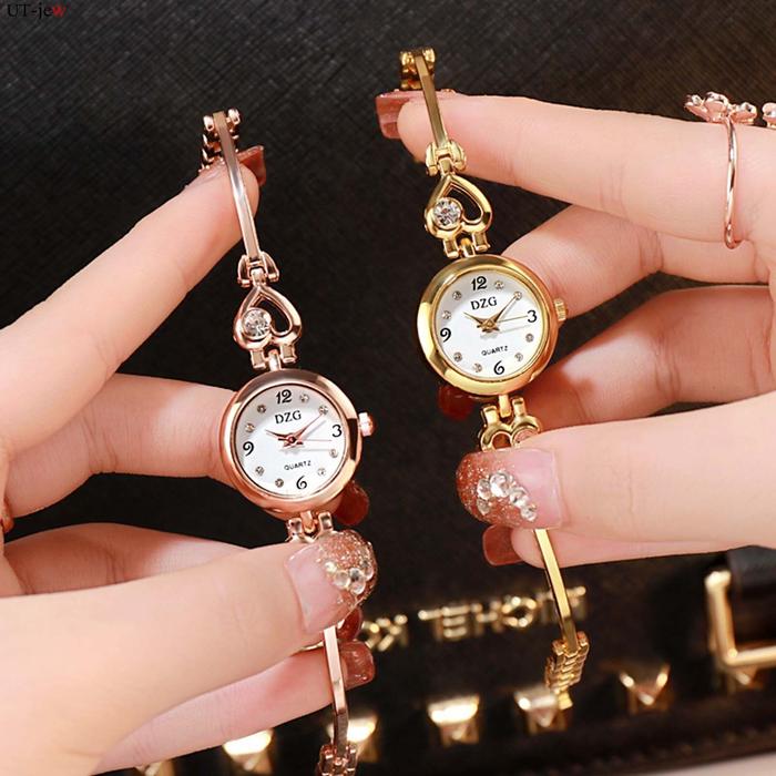 DZG Gelang Klasik Wanita, Arloji Mewah Bulat Dial Kecil, Jam Tangan Ku