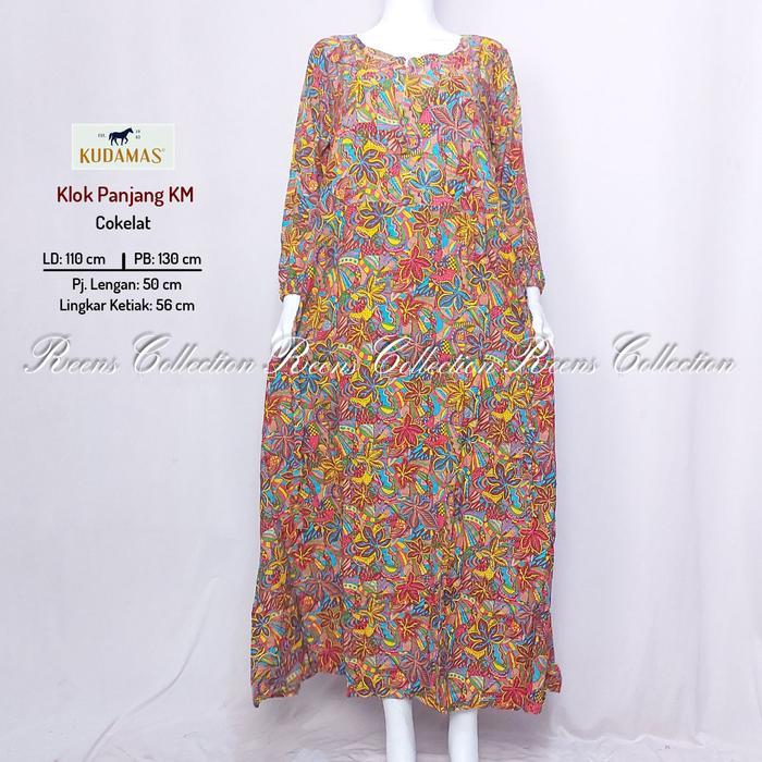 BATIK KUDA MAS LONGDRESS KLOK LENGAN PANJANG | DASTER PANJANG SEMATA KAKI RESLETING DEPAN BUSUI