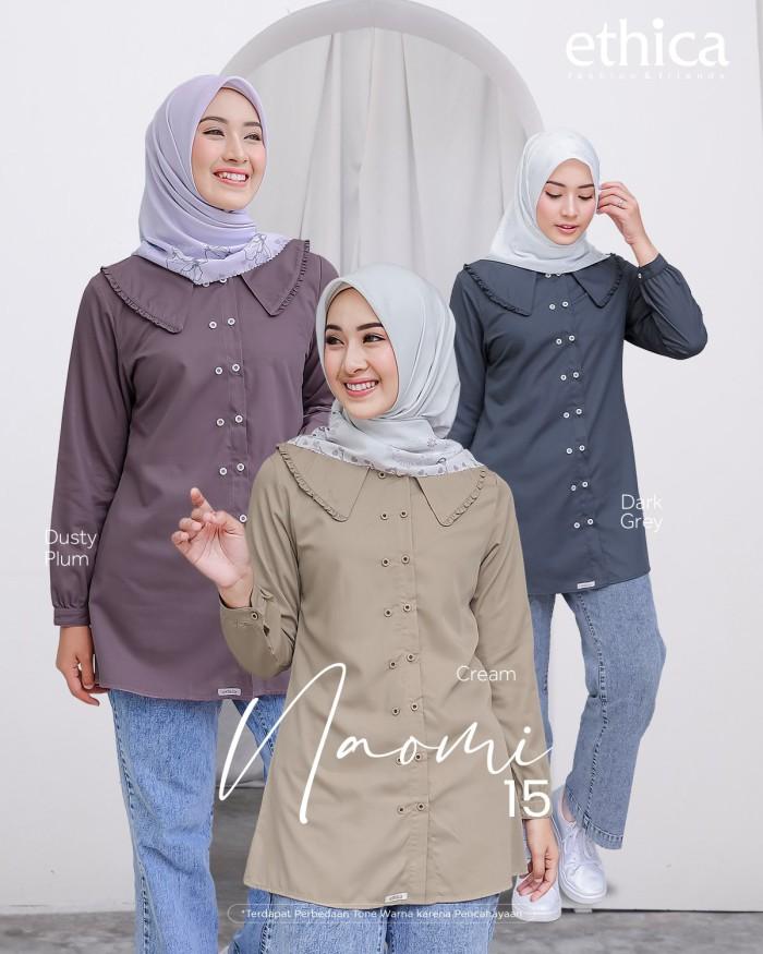 NEW COLLECTIN!! TUNIK WANITA ETHICA NAOMI 15 DARK GREY XS SML | DUSTY PLUM XS SM - ATASAN MUSLIMAH -