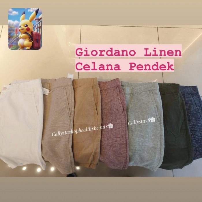 PRODUK TERBARU GIORDANO CELANA PENDEK PRIA LINEN COTTON FROM 649K READYY