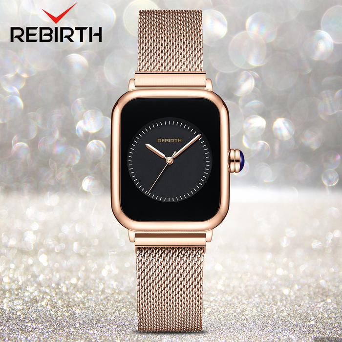 REBIRTH Jam Tangan Wanita Tahan Air Asli Retro Vintage Cewe Quartz Sabuk Jala Milan Kekinian Cewek J