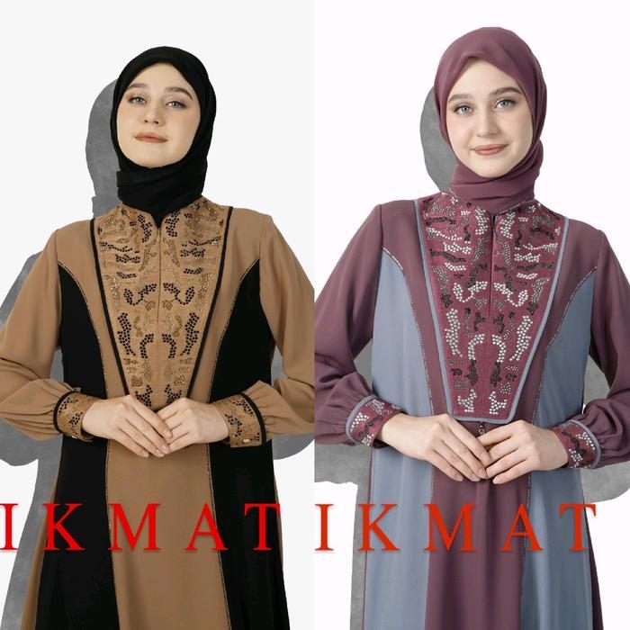 NENIKU ABAYA HIKMAT FASHION A7833 PURPLE & BROWN