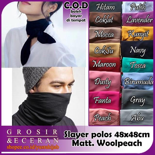 Slayer Bandana Polos Persegi 48x48cm Scarf Mini Woolpeach