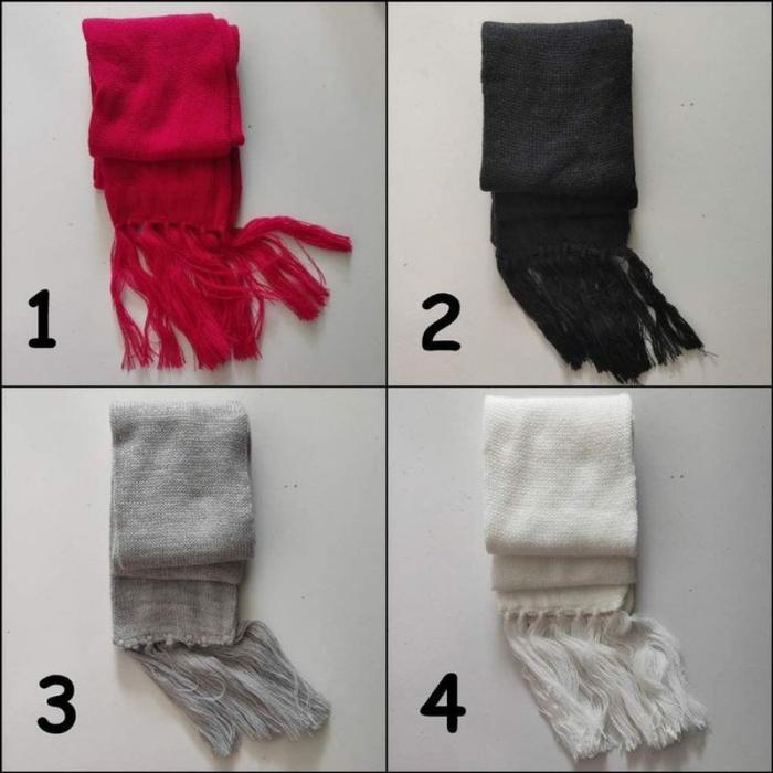 Syal Sal Scarf Rajut Leher Aksesoris Fashion Pria Wanita Murah Keren Traveling Komonitas