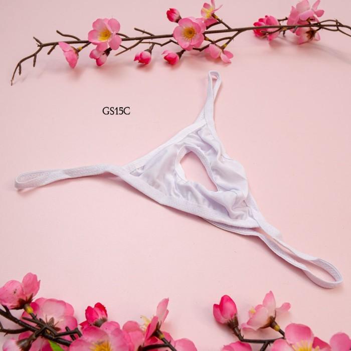 Pakaian Dalam Lingerie CD Pria Dewasa Sating Gstring Putih GS15C